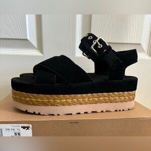 UGG Women's Aubrey Ankle Black Platform Sandal